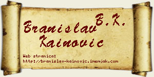 Branislav Kainović vizit kartica